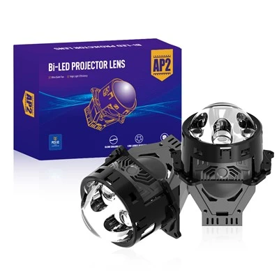 Lensa Lampu Depan LED Proyektor 3 Inci Sinar Rendah Tinggi Kipas Ganda