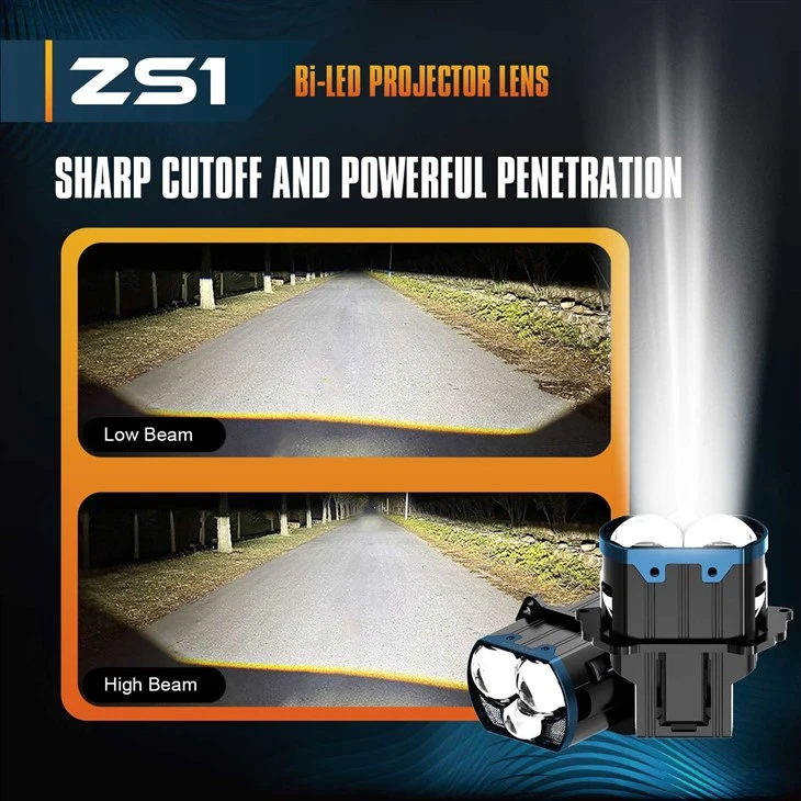 Universal Bi-led Square Projector Lens 3 Inch With Dual Low Beam factory